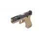 Страйкбольный пистолет WE G18C T2 GBB Pistol ( Black Slide / Silver Barrel / Tan Frame ) WE-G002WET-2